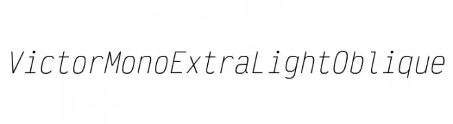 Victor Mono ExtraLight Oblique  Скачать бесплатные шрифты