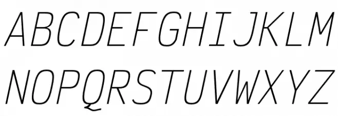 Victor Mono ExtraLight Oblique Font Litere mari