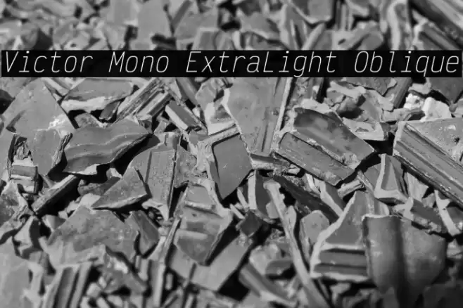 Victor Mono ExtraLight Oblique Font examples