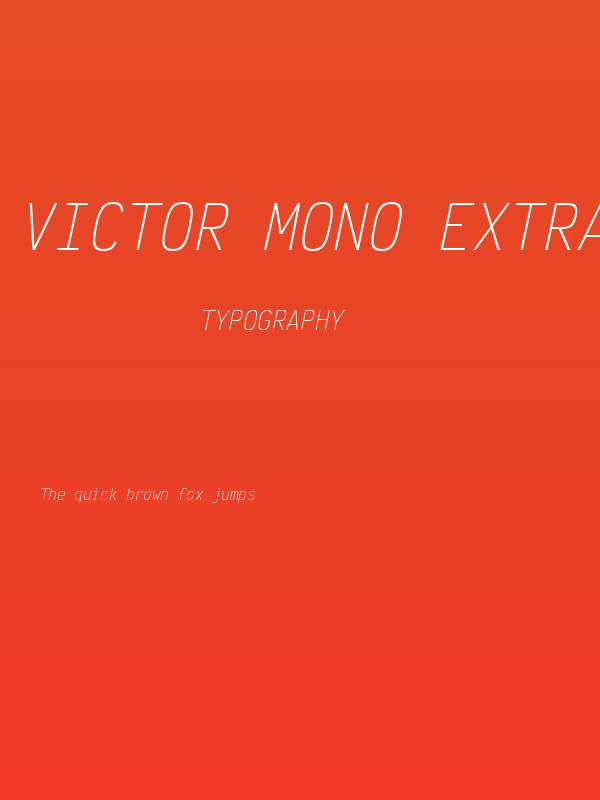 Victor Mono ExtraLight Oblique Poster