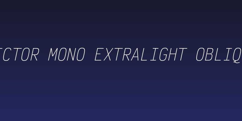 Victor Mono ExtraLight Oblique Social Header