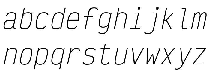 Victor Mono ExtraLight Oblique Font LOWERCASE