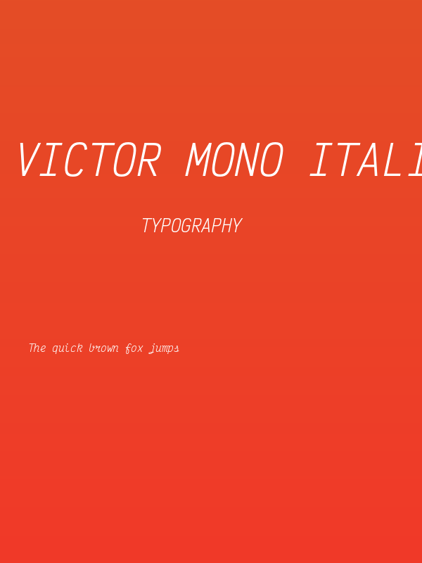 Victor Mono Italic Poster