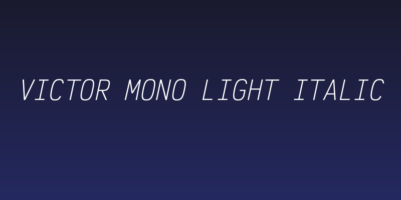 Victor Mono Light Italic Social Header