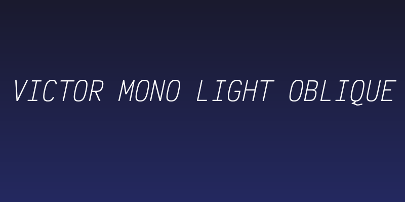 Victor Mono Light Oblique Social Header