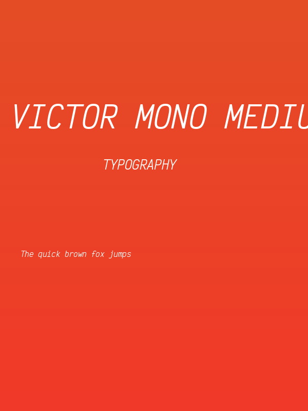 Victor Mono Medium Oblique Poster
