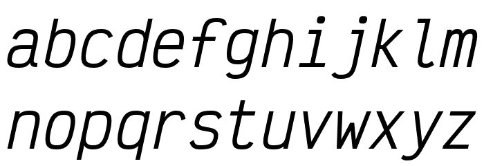 Victor Mono Medium Oblique Font LOWERCASE