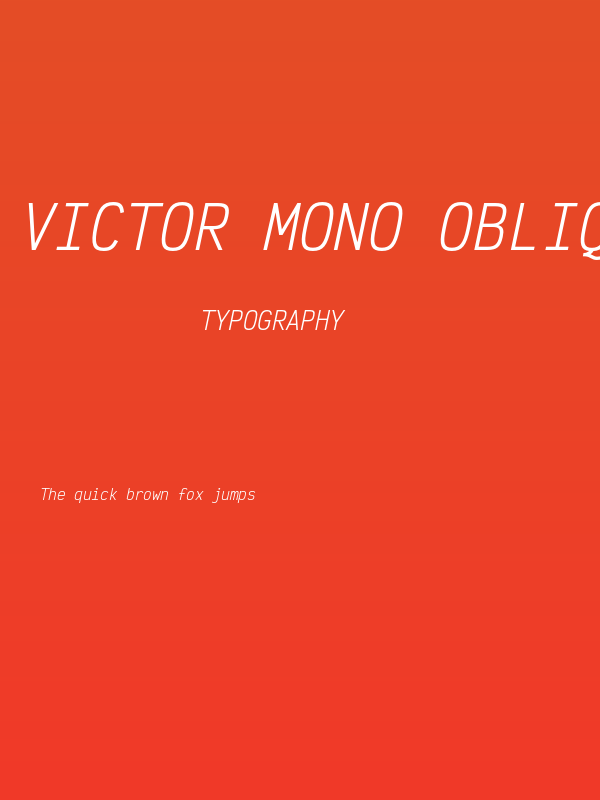 Victor Mono Oblique Poster