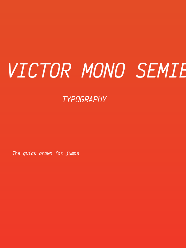 Victor Mono SemiBold Oblique Poster