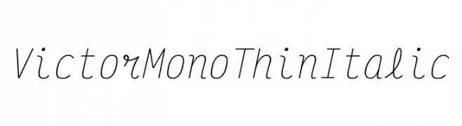 Victor Mono Thin Italic  Free Fonts Download