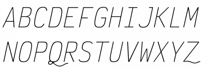 Victor Mono Thin Italic Polices MAJUSCULES