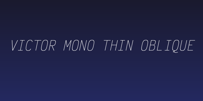 Victor Mono Thin Oblique Social Header