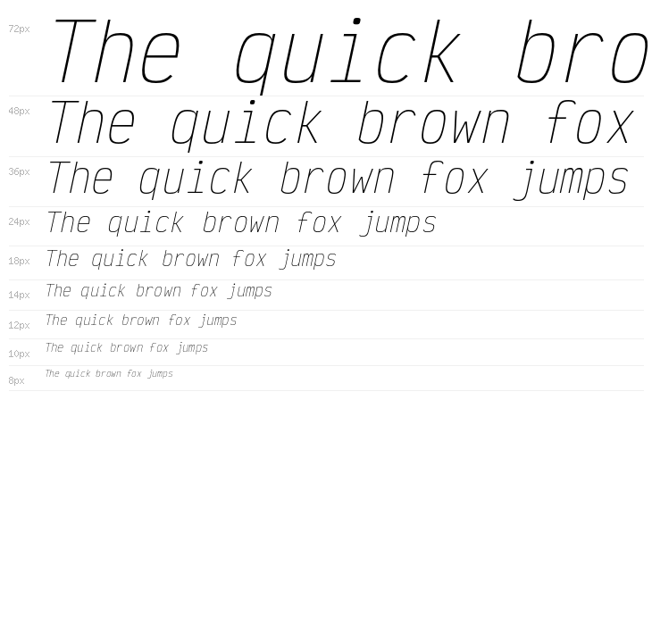 Victor Mono Thin Oblique Waterfall