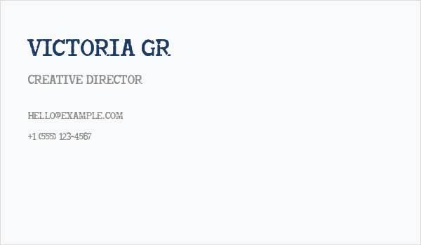Victoria Gr Business Card
