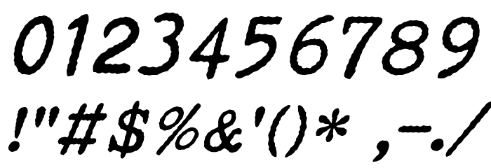 Victoria Typewriter Italic Font OTHER CHARS
