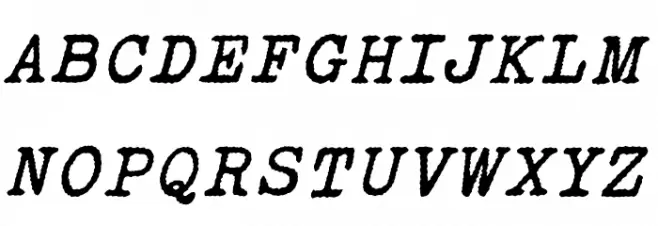 Victoria Typewriter Italic 字体 大写