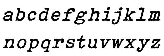 Victoria Typewriter Italic Font LOWERCASE