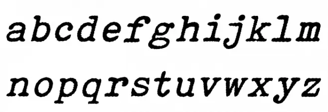 Victoria Typewriter Italic フォント 小文字