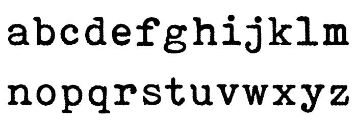 Victoria Typewriter Font LOWERCASE