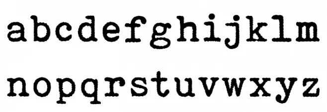 Victoria Typewriter Schriftart Kleinbuchstaben