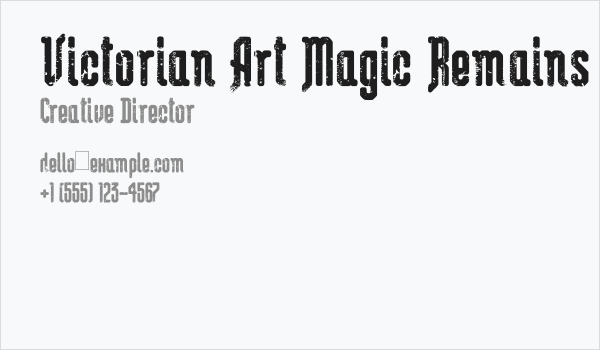 Victorian Art Magic Remains Business Card