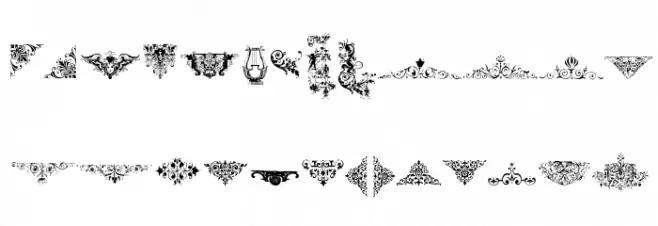 Victorian Free Ornaments Two Polices MAJUSCULES