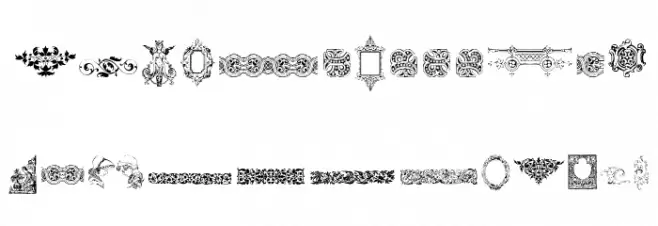 Victorian Free Ornaments Two Caratteri MINUSCOLO