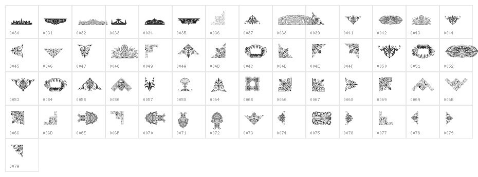 Victorian Free Ornaments Character Map