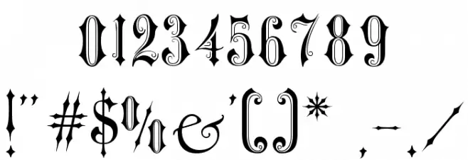 Victorian Gothic One Font OTHER CHARS