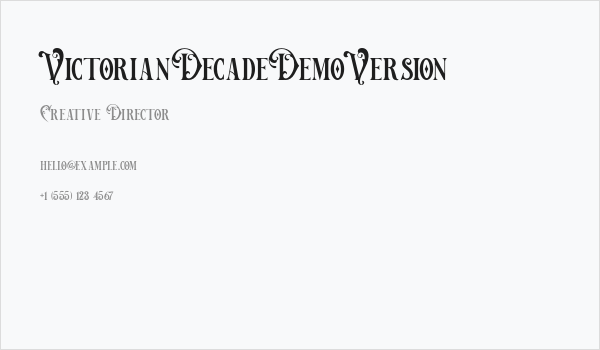VictorianDecadeDemoVersion Business Card