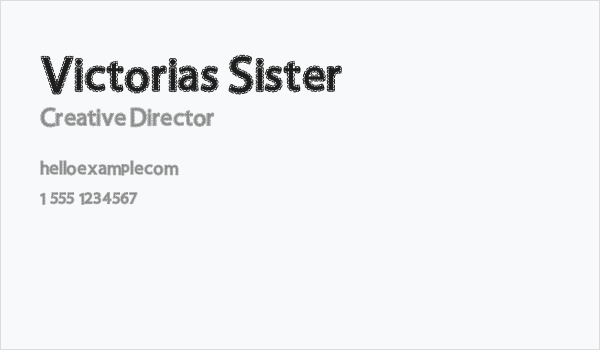Victorias Sister Business Card