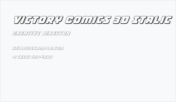 Victory Comics 3D Italic Business Card