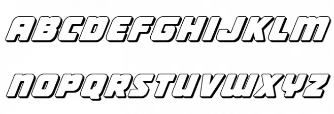 Victory Comics 3D Italic फ़ॉन्ट लोअरकेस