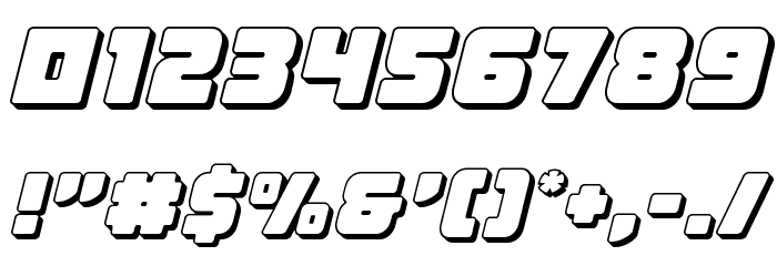Victory Comics 3D Semi-Italic Font OTHER CHARS