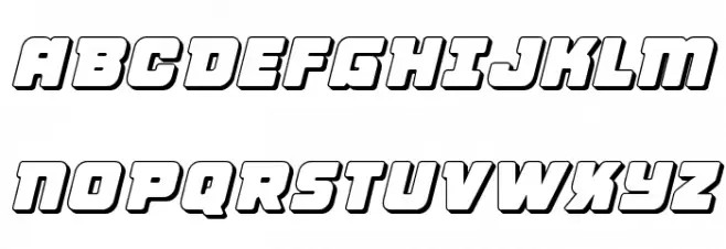 Victory Comics 3D Semi-Italic Schriftart Groß