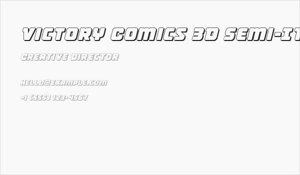 Victory Comics 3D Semi-Italic Business Card