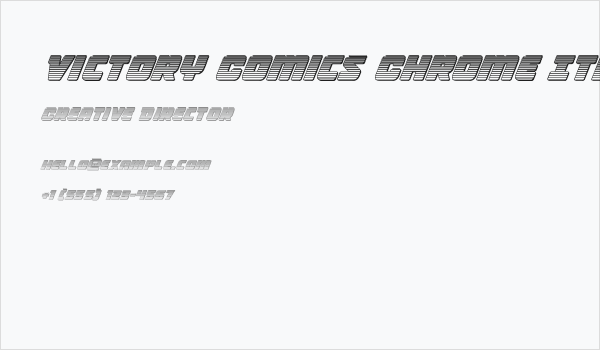 Victory Comics Chrome Italic Business Card