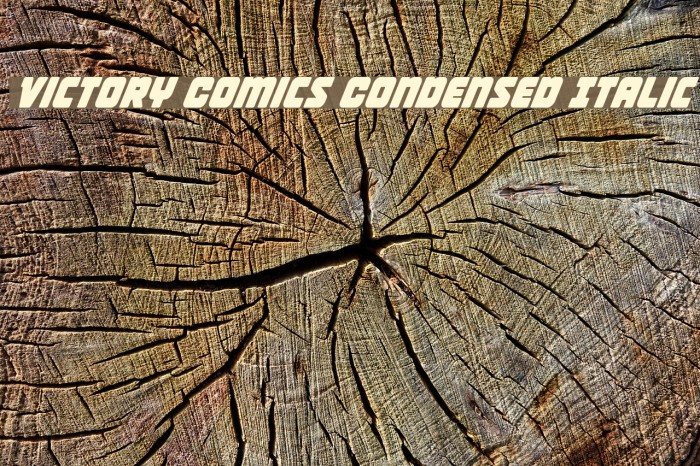 Victory Comics Condensed Italic Font examples