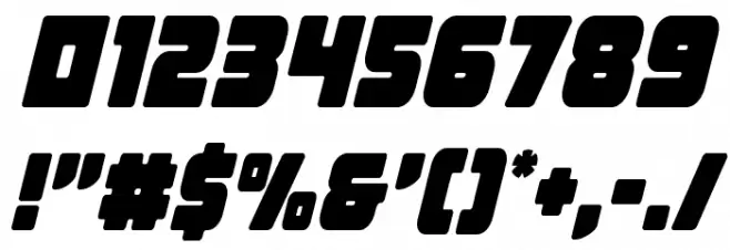 Victory Comics Condensed Semi-Italic Font OTHER CHARS