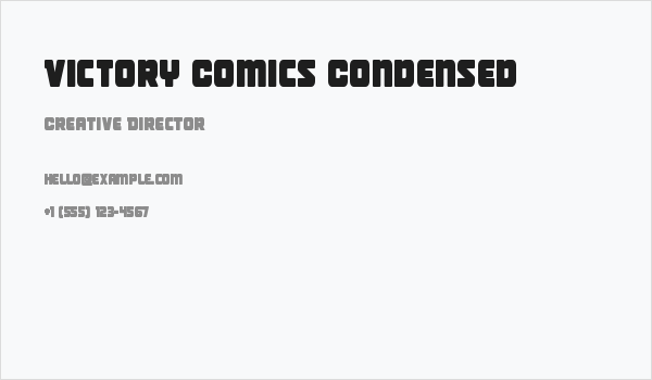 Victory Comics Condensed Business Card
