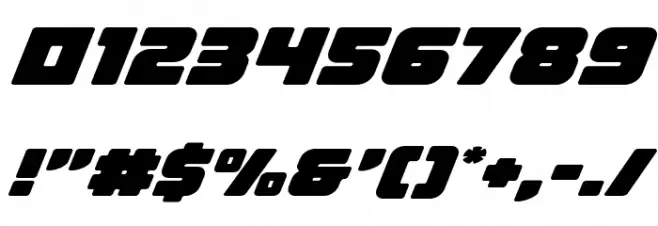 Victory Comics Expanded Italic Font OTHER CHARS