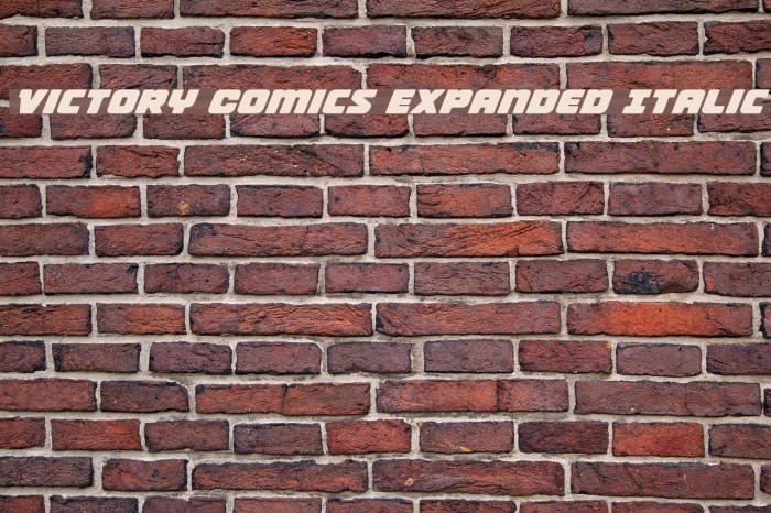 Victory Comics Expanded Italic Example 2