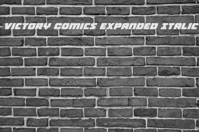 Victory Comics Expanded Italic Font examples