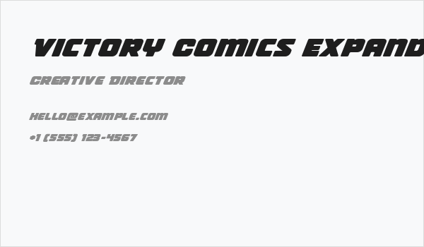 Victory Comics Expanded Italic Business Card
