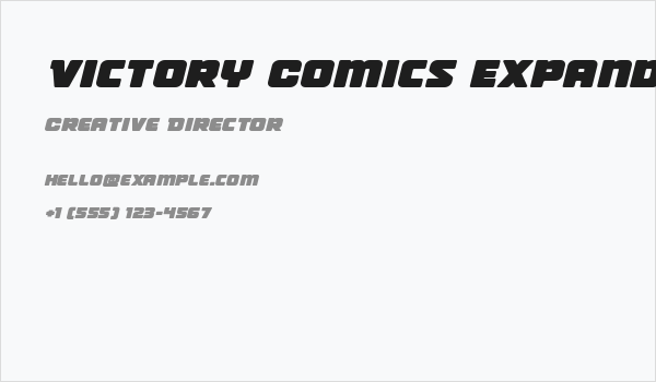 Victory Comics Expanded Semi-Italic Business Card