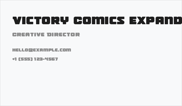 Victory Comics Expanded Business Card