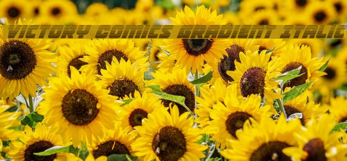Victory Comics Gradient Italic Font examples