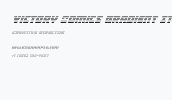 Victory Comics Gradient Italic Business Card