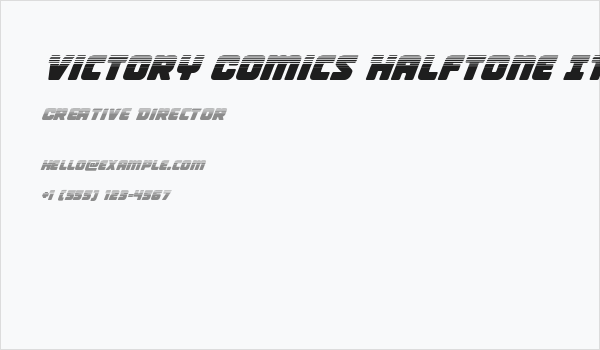 Victory Comics Halftone Italic Business Card