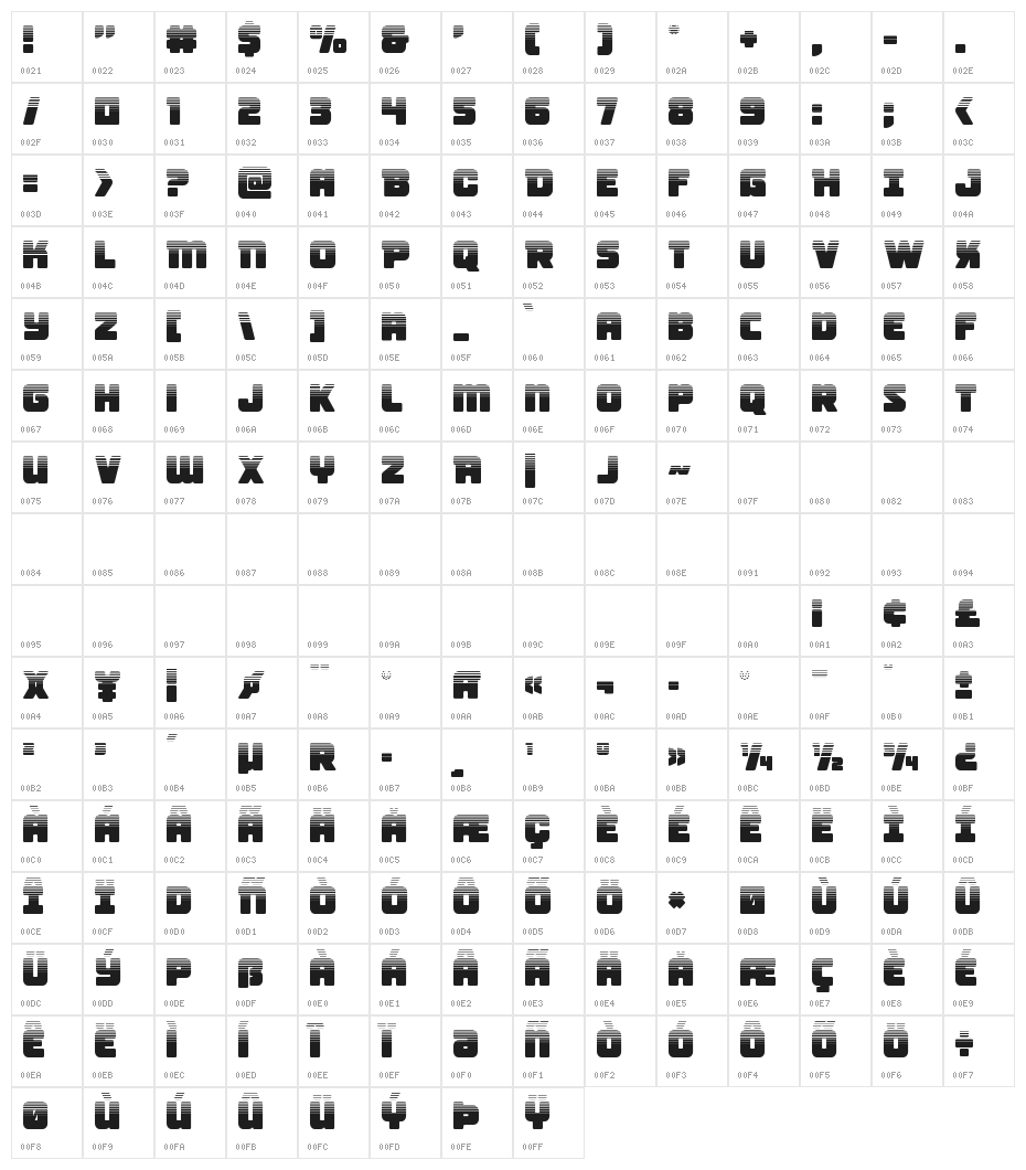 Victory Comics Halftone Character Map